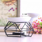 &Scaron;iaurės &scaron;alių žvakių laikiklis Aromaterapinė keraminė aliejinė lempa nerūdijančio plieno pagrindo aromatinis degiklis Namų dekoravimo ornamentas, meditacijos dovana 1PCS