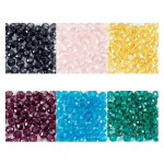 270 perles en plastique rondes &agrave; facettes &Oslash; 4 mm - Multicolores