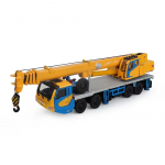1/55 Ratinis sunkvežimis su kopėčiomis, kranas, žaislinis automobilis vaikams, lieto metalo miniatiūrinis transporto priemonė, inžinerinis modelis, kolekcija, dovana berniukams geltona/mėlyna