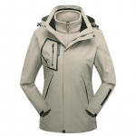 Moteri&scaron;ka 3 viename žieminė striukė, sniego striukė, vandeniui atspari, vėjui atspari, flisinė, su pamu&scaron;alu ir parka. 3XL smėlis