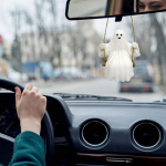 Vaiduoklių automobilio papuo&scaron;alas, siūbuojantis pakabukas, automobilio papuo&scaron;alas galinio vaizdo veidrodžių dekoras Mielas automobilio dekoras, pakabinamas žavesys, siūbuojantis vaiduoklis, Helovinas United States