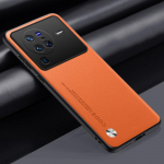 Prabangus PU odinis dėklas, skirtas Vivo X80 Pro X80 Lite X Note Cover Silikoninis apsauginis telefono dėklas, skirtas Vivo X70 X90 Pro Plus 5G Coque For Vivo X Note oranžinė