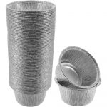 50 vnt. vienkartinių aliuminio skardos kepimo formų, maistinio aliuminio folijos padėklų, kepimo puodelių padėklų, pyragams 50Pcs Red-7cm