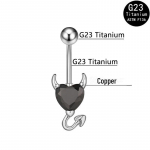 Europieti&scaron;ko ir amerikieti&scaron;ko stiliaus G23 titano cirkonio velniuko bambos auskaras, 14G kūno auskarų vėrimo papuo&scaron;alas 1.6mm*10mm