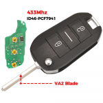 &bdquo;jingyuqin&ldquo; automobilio nuotolinio valdymo raktas, skirtas &bdquo;Peugeot 208 2008 301 308 508 5008 Citroen C-Elysee C4-Cactus 433.92MHz ID46 PCF7941 lustui for Peugeot ry&scaron;kiai mėlyna spalva