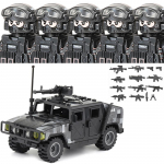 Miesto policija Kinija Specialiosios pajėgos Konstruktoriai &Scaron;turmo karys SWAT Figūrėlės Apsauga nuo dujų kaukė Kariniai ginklai Kaladėlės Žaislai Vaikams