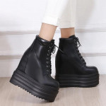 Madingi &scaron;urpuoti batai 16CM storio kulnas Ankle Boots Moteri&scaron;ki auk&scaron;takulniai Ruduo Žiema Moteri&scaron;ki batai juodi batai platforminiai batai 34 balta