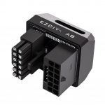 12VHPWR 180 laipsnių kampinis adapteris 16 kontaktų GPU maitinimo jungtis 12V HPWR adapteris 12+4 kontaktų RTX 3090Ti 4070Ti 4080 4090 STD juoda