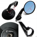7/8 Universalūs Apvalūs Motociklo Galinio Vaizdo Rankenos Galo &Scaron;oniniai Veidrodėliai Chromas Juodas