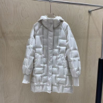 Lagabogy Žieminė Moteri&scaron;ka Ilga Baltoji Pūkų Striukė Moteri&scaron;ka Kasdienė Laisva &Scaron;ilta Pūkinė Parka Megzta Kepurė Nusegamas Pūkinis Paltas XL balta