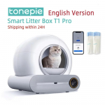 Tonepie 65L Automatinė i&scaron;manioji katės tualeto dėžutė Savaime valoma Visi&scaron;kai uždara katės tualeto dėžutė Naminių gyvūnėlių tualetas &Scaron;iuk&scaron;lių dėklas Angli&scaron;kos versijos balta