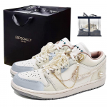 Jordan Air Jordan 1 Miss Cherished Vintage Krep&scaron;inio Batai Moteri&scaron;ki Smėlio Spalvos Balti Mėlyni IH7323-100(Komanda307-) 36.5