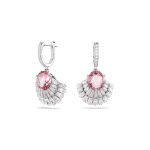 Swarovski Idyllia La&scaron;o formos Inkrustuotas Dekoravimas Kubinis Cirkonis Rodžiu Padengtas Dirbtinio Kri&scaron;tolo Auskarai Moteri&scaron;ki Auskarai Rožiniai 5680295 Box (Random Color)