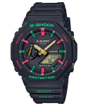 Casio vyri&scaron;kas dervos 200M atsparumo vandeniui analoginis smūgiams atsparus kvarcinis laikrodis GA-2100TH-1A juoda