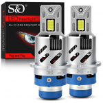 2 vnt. 60000 Lm D2S LED D4S Automobilio priekinių žibintų lemputės D2R D4R LED Automobilio &scaron;viesa Didelės galios 200W 1:1 Plug&Play 30 branduolių CSP lustai Varinis vamzdelis Turbo lempa 6000K balta D4S/D4R