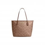 Coach City 36 Auksinis Logotipas Prekės Ženklo Spaudinys Maxi Signature Drobės Pirkinių Krep&scaron;ys Moteri&scaron;kas Krep&scaron;ys Rudas CCD66-IMXHE Basic Set (Bag+Dust Bag)