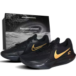 Nike Precision 6 Slip Resistant Abrasion Resistant Low top Basketball Shoes Men's Black Gold IO7605-040(team741-SBOX) 44.5 gray