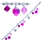 Les Tr&eacute;sors De Lily [D1378] - Bracelet Argent 'Chant d'Amour' Rose argent&eacute; - 18 mm