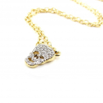 Les Tr&eacute;sors De Lily [J0861] - Collier Plaqu&eacute; Or 'T&ecirc;te de Mort' blanc