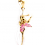 Les Tr&eacute;sors De Lily [L4361] - Pendentif Plaqu&eacute; Or 'F&eacute;e Clochette' rose ry&scaron;kiai rožinė