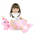 BZDOLL 60 CM Reborn Toddler Mergaitė Lėlė Žaisliukai gyvi ilgi plaukai Princesės kūdikių suknelė Boneca vaiko gimtadienio dovana Brown eyes