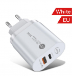 PD 12W USB įkroviklis Greitas įkrovimas 3.0 C tipo sieninis mobiliojo telefono adapteris EU US UK Ki&scaron;tukas iPhone 13 12 Pro iPad Huawei Xiaomi Samsung EU-White