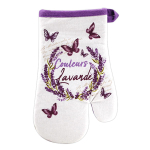 Les Tr&eacute;sors De Lily [A2429] - Gant de cuisine 'Couleurs Lavande' violet blanc - 28x14 cm violetinė