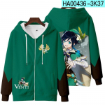 Genshin Impact Cosplay kostiumas Mona Kaeya Klee Diluc Venti Paimon Zhongli Keqing Ganyu Unisex 3D drabužiai su užtrauktuku M