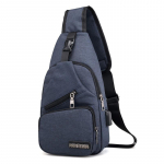 Drobinis pečių krep&scaron;ys USB įkrovimo pasiuntiniai Crossbody krep&scaron;iai vyrams Anti vagysčių krūtinės krep&scaron;ys mokykla 33cm*16cm*8cm mėlyna