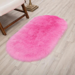 Ovalios imitacijos vilnos kilimai Mink&scaron;ti pliu&scaron;iniai pūkuoti dirbtiniai avikailiai Kilimėliai Pūkuota mergina Miegamasis prie lovos Namų dekoravimas Balto kailio kilimėliai 60x120cm 23x47inch