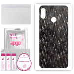 apgo Protective Skin Sticker for the back compatible with HTC U12 life, Wrap Film, Foil, Vinyl - Pattern Carbon Black Pixel