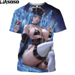 3D animacinių filmų animaciniai mar&scaron;kinėliai Vyri&scaron;ki 3D spaudiniai Seksuali moteri&scaron;ka animacinio filmo figūrėlė trumpomis rankovėmis Drabužiai Japonija Anime mar&scaron;kinėliai Hip Hop Harajuku S
