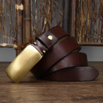Grynas Cowskin vyri&scaron;kas diržas Natūralios odos lygios žalvario sagties dirželis Vyri&scaron;ki džinsai Prabangūs dizainerio diržai Vyrams 120cm kava