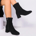 Nauji madingi moteri&scaron;ki batai universalūs ir patogūs vienspalviai žieminiai užtrauktuku dekoruoti storakulniai moteri&scaron;ki batai Zapatos