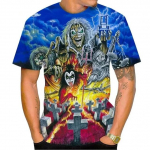 Gyvi Mirusieji 3D Spausdintas Mar&scaron;kinėlis Rokas Apvali Kaklo I&scaron;kirptė Trumpomis Rankovėmis Heavy Metal Mada Kasdienis Vyri&scaron;kas Unisex Vir&scaron;us XXXL