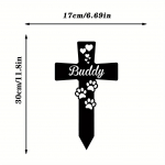 1 vnt Geležinio silueto naminių gyvūnėlių memorialinis kuolas &scaron;unų kryžiaus bičiulių dizaino eleganti&scaron;kas sodo dekoratyvinis kuolas, skirtas augintiniams pagerbti smėlis