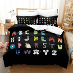 Alphabet Lore Patalynės Komplektas Viengulis Twin Pilnas Karalienės Karaliaus Dydžio Lovos Komplektas Suaugusiųjų Vaikų Miegamojo Antklodės Užvalkalų Rinkiniai Anime Patalynės Lak&scaron;tų Rinkinys EU Single 135x200cm