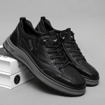 Auk&scaron;tos Kokybės Natūralios Odos Loferiai Laisvalaikio Batai Prabangaus Prekės Ženklo Vyri&scaron;ki Plok&scaron;čiapadžiai Sportbačiai Suvarstomi Oksfordai Patogūs Lauko Bėgiojimo Batai 38 juoda