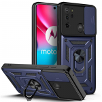 Dėklas Motorola Moto G60 G60S Apsauginis magnetinis &scaron;arvuotas smūgiams atsparus dėklas kameros lę&scaron;iui Moto G 60 G60S G60 S galinis dangtelis For Moto G60 tamsiai mėlyna spalva