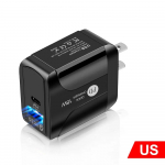 18W PD QC3.0 USB C tipo mobiliojo telefono greito įkroviklio sieninis adapteris, skirtas iPhone13 14 Samsung Xiaomi EU UK US Plug Universal EU plug balta
