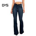Bell Bottom Jeans for Women High Waisted Flared Jeans Stretchy Bootcut Denim Trousers Casual Wide Leg Denim Flared Pants S &scaron;viesiai mėlyna spalva