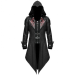 Vyri&scaron;kas frakas Striukė Viduramžių kostiumas Gothic Steampunk Juoda Retro ilgomis rankovėmis Uniforma Hoodie Vakarėliui Žieminiai paltai Vir&scaron;utiniai drabužiai XXXXL juoda