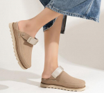 2024 Mados Nauji Moteri&scaron;ki Suede Mules &Scaron;lepetės Moteri&scaron;ki Klumpės Kam&scaron;tienos Vidpadžio Sandalai su Arkos Atrama Lauko Paplūdimio &Scaron;lepetės Namų Avalynė 38 smėlis