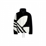 Adidas Originals kailinis &scaron;varkas su dryžuotu užtrauktuku ir stovinčia apykakle Unisex vir&scaron;utinė dalis Juoda HR3483 XS