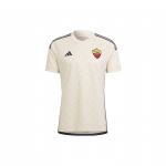 Adidas AS Roma 23/24 i&scaron;vykos mar&scaron;kinėliai, su trimis juostelėmis, trumpomis rankovėmis, futbolo mar&scaron;kinėliai vyrams, &scaron;viesiai smėlio spalvos IK7168 XXXL