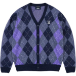 Palace x Fred Perry Rombu Megztas &Scaron;varkelis Peacoat Unisex Vir&scaron;utiniai Drabužiai Violetinis SK1128-11A L