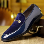 Prabangaus Prekės Ženklo Dizainerio Nauji Vyri&scaron;ki Įslystami Suede Odos Mi&scaron;inio Plok&scaron;čiapadžiai Batai Mokasinai Vestuvėms Prom Grįžtuvių Loaferiai Zapatos Hombre 39 mėlyna