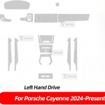 Skirta Porsche Cayenne Turbo GT 2024-2025 Automobilio Interjero Centrinės Konsolės Skaidri TPU Apsauginė Plėvelė Anti-scratch Lipdukas Left Hand Drive