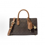 Michael Kors Mk Scarlett Logotipo Užraktas Pakabukas Odinė Pečių Crossbody Rankinė Mini Moteri&scaron;ka Rankinė Tamsiai Ruda 32F4GETC0B-BRN-ACORN Basic Set (Bag+Dust Bag)
