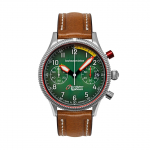 BAUHAUS Chronografas su datos rodikliu Kvarcinis Laikrodis Oficialus Riboto Leidimo Paskirstymas Aviacija Eurofighter Piloto Rie&scaron;inis Laikrodis, Importas, (Žalias žalia